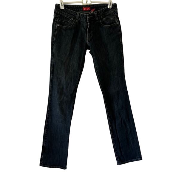 Elle Woman size 2 Blue Straight Leg Jeans Pre Loved Mid Rise - Picture 1 of 9
